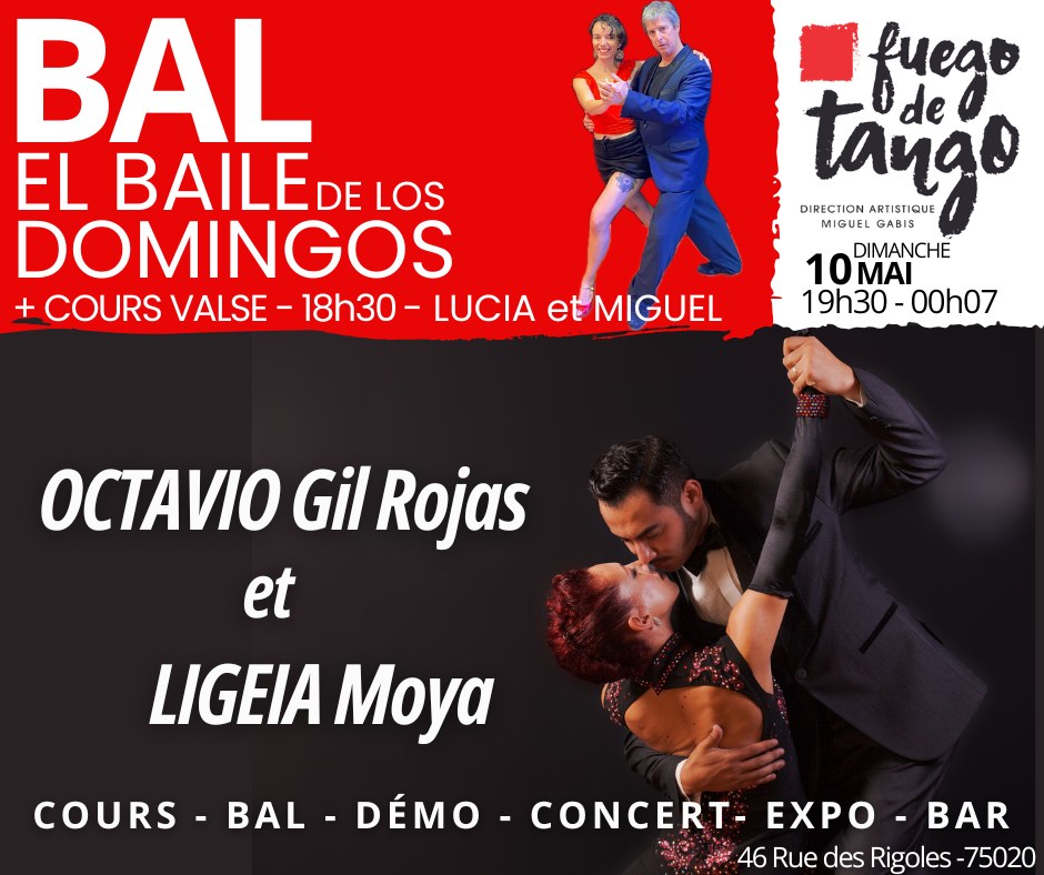 Dimanche ? FUEGO !! Cours avec Miguel et Lucia - Bal avec Démo de Octavio et Ligeia