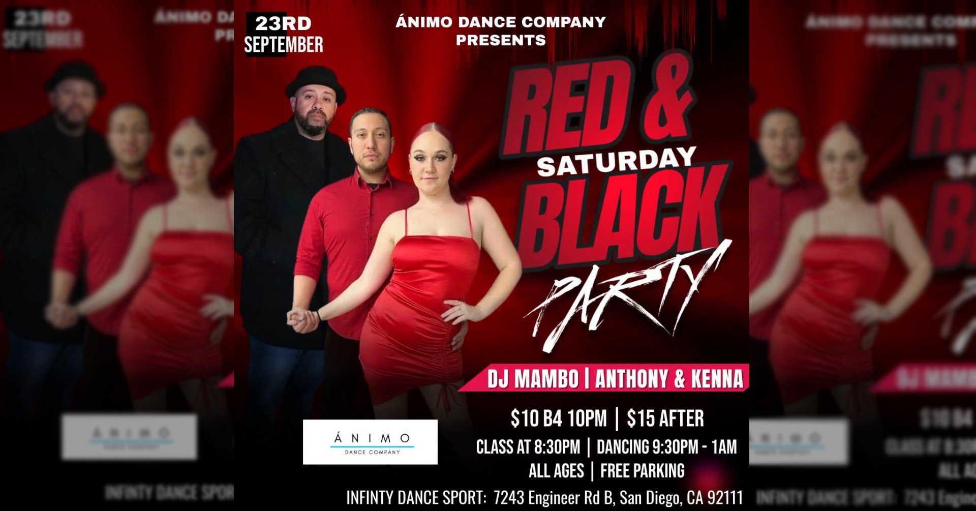 Red & Black Saturday Salsa and Bachata Party