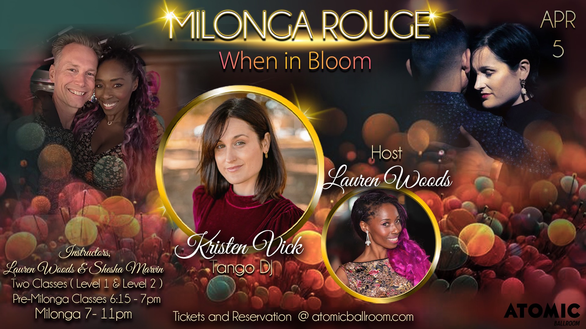 Milonga Rouge • DJ Kristen Vick • When in Bloom • Atomic Ballroom