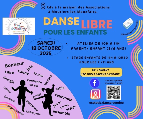 Atelier danse libre pour les enfants 18 octobre