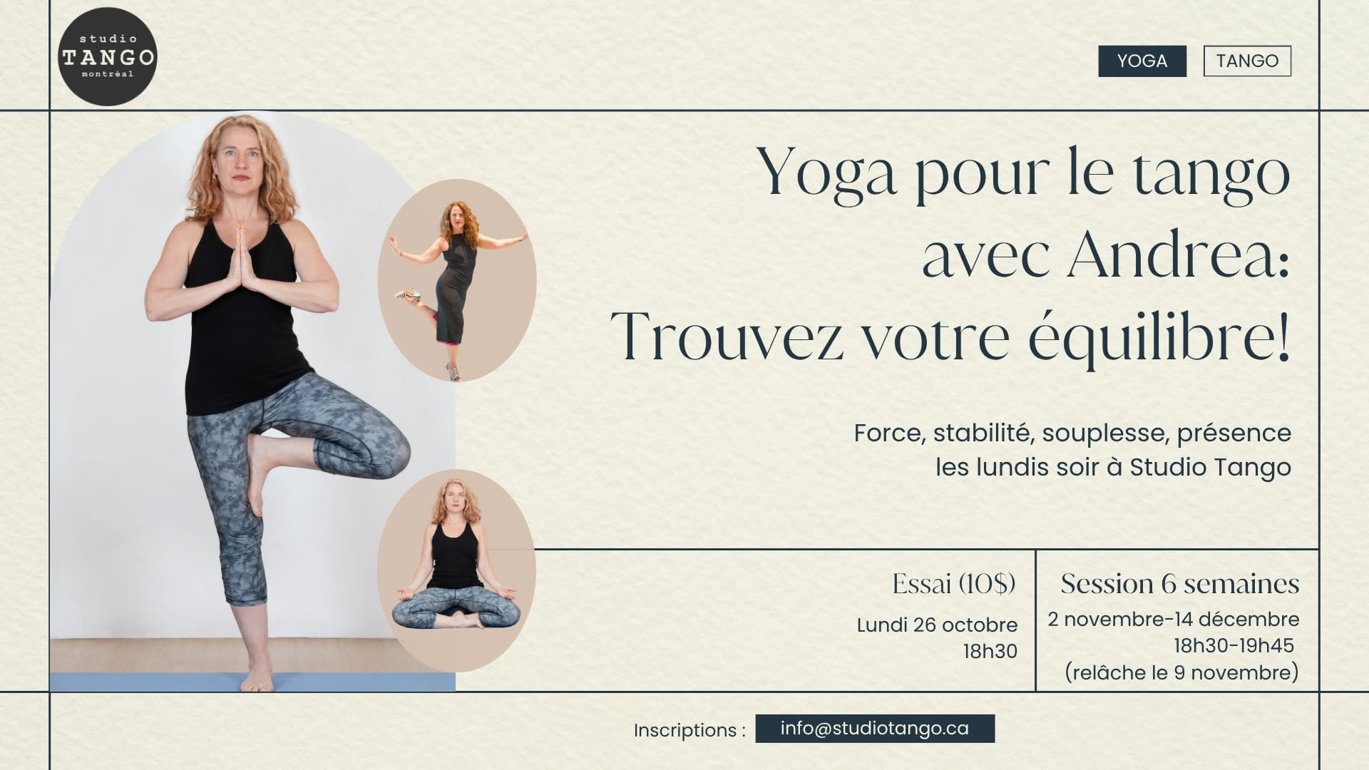 Yoga pour le Tango avec Andrea Shepherd