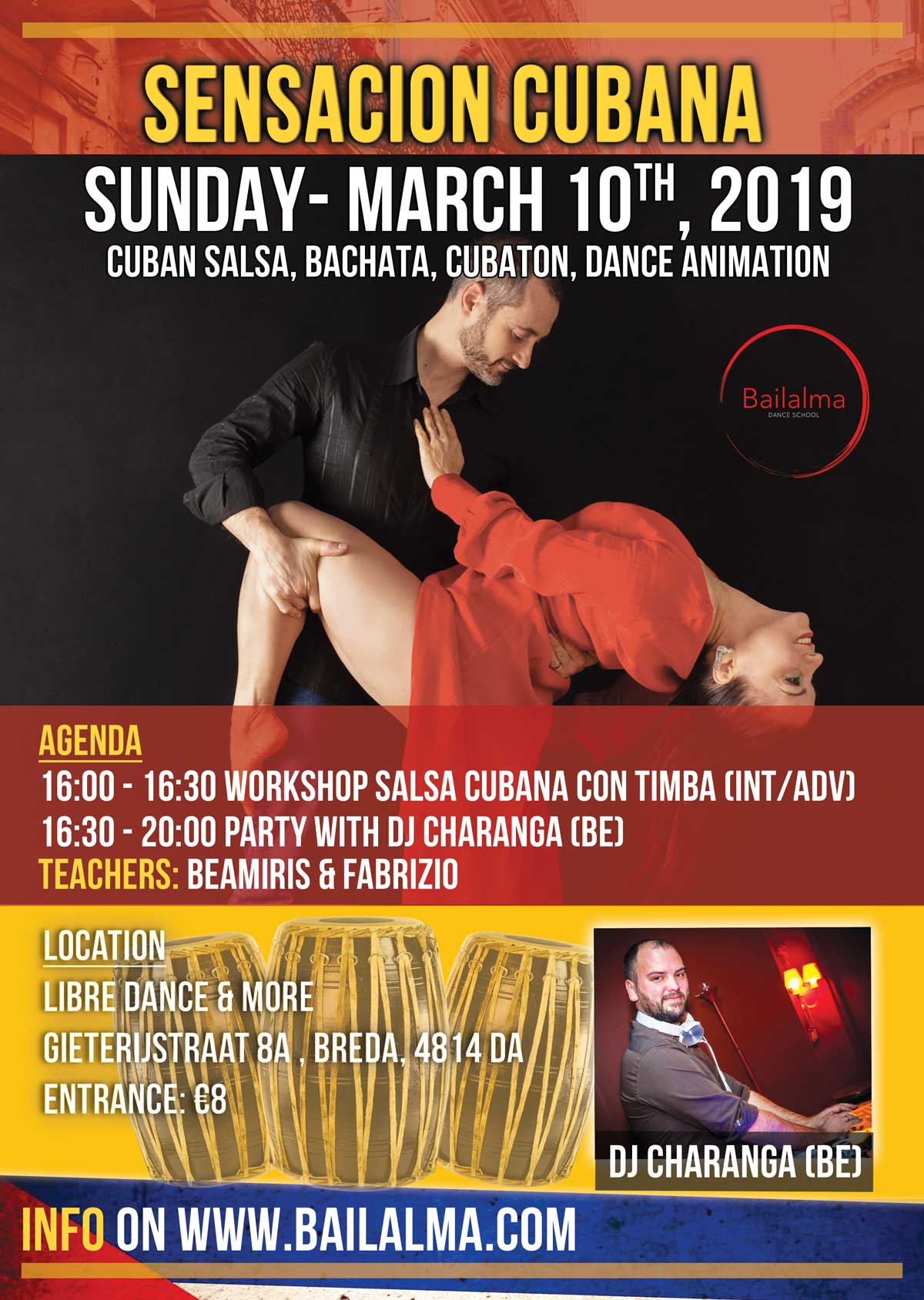 Sensacion Cubana “Cubaanse salsa matinee” 10 maart, 2019