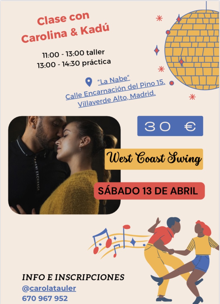 Clase de West Coast Swing 2h+ práctica 1´5h