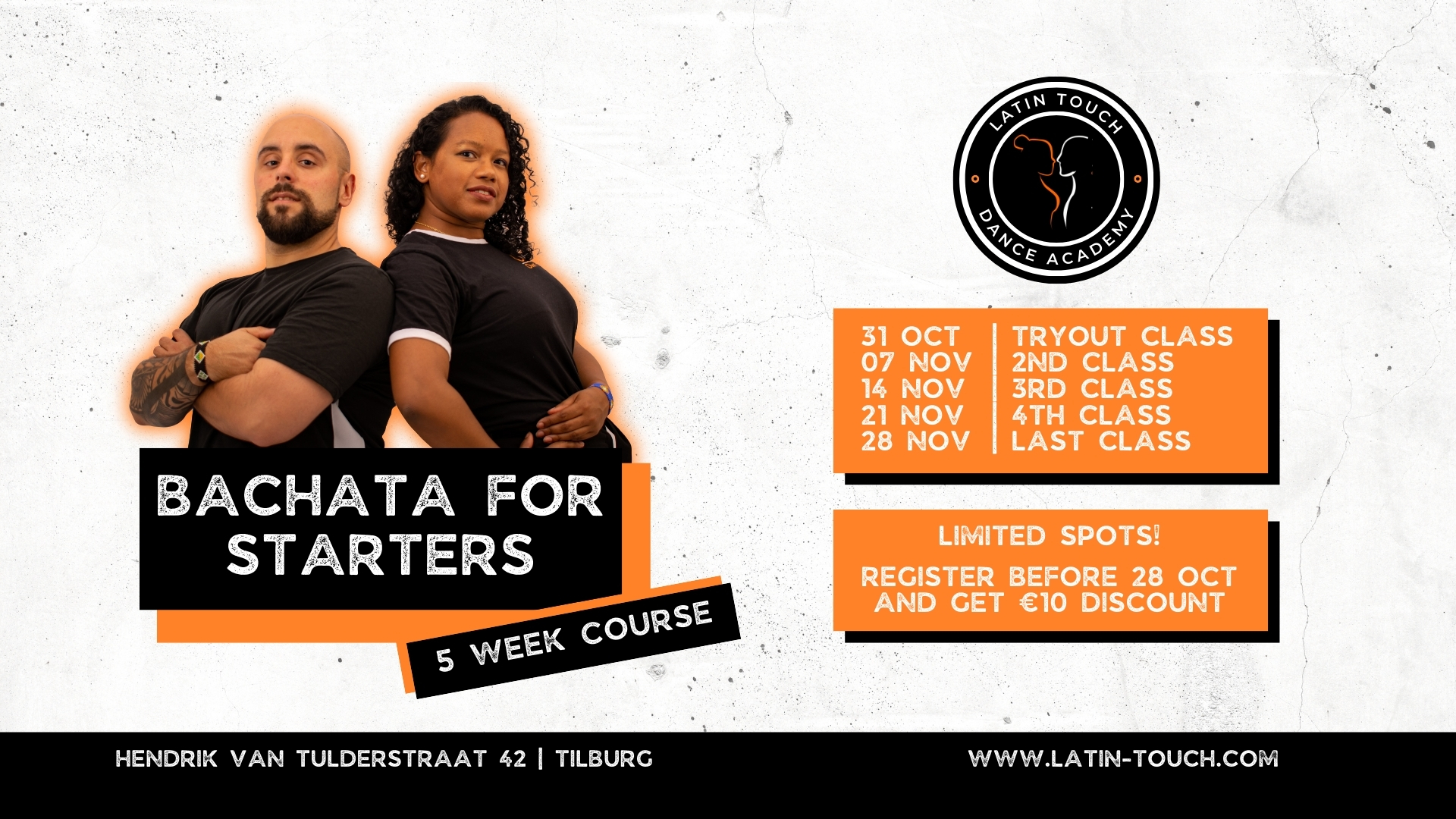 Bachata for Starters 5 week course Tilburg