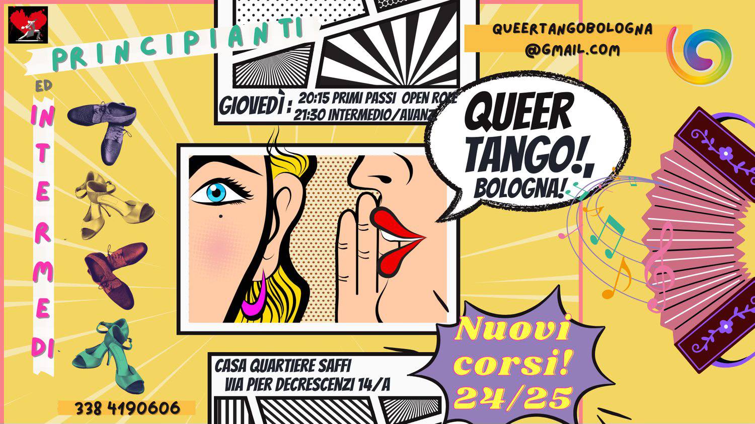 QUEER TANGO a BOLOGNA! Nuovi Corsi Principianti ed Intermedi!