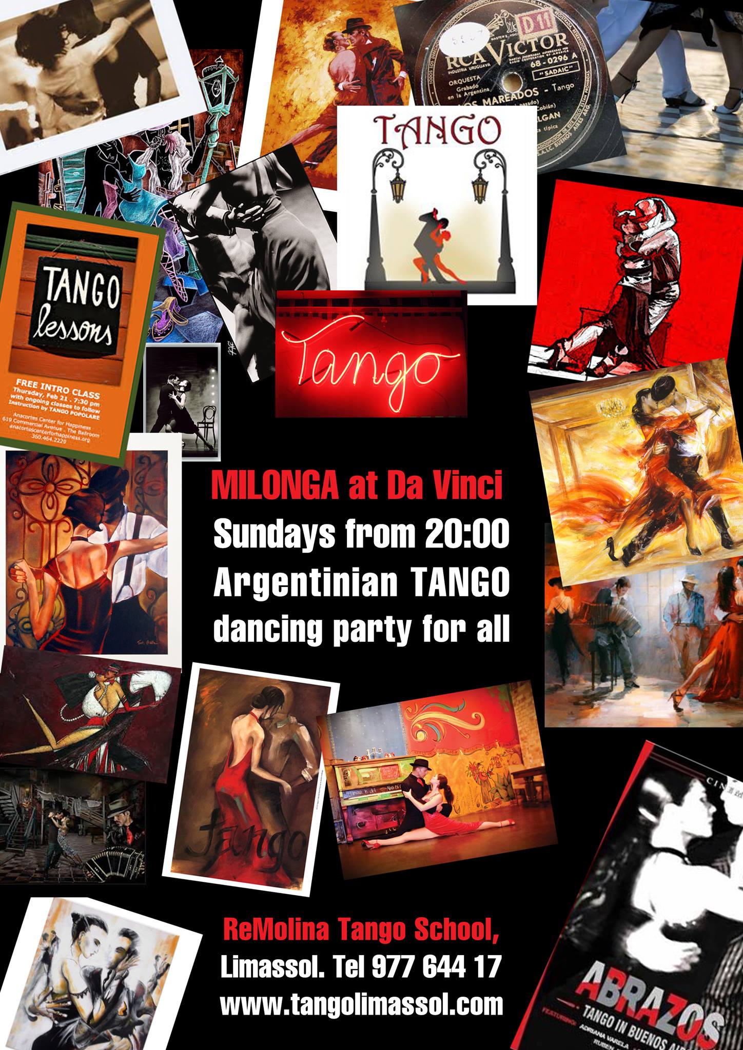 ReMolina Milonga + Tango Lesson at Da Vinci, old Limassol, SUNDAY 15 March