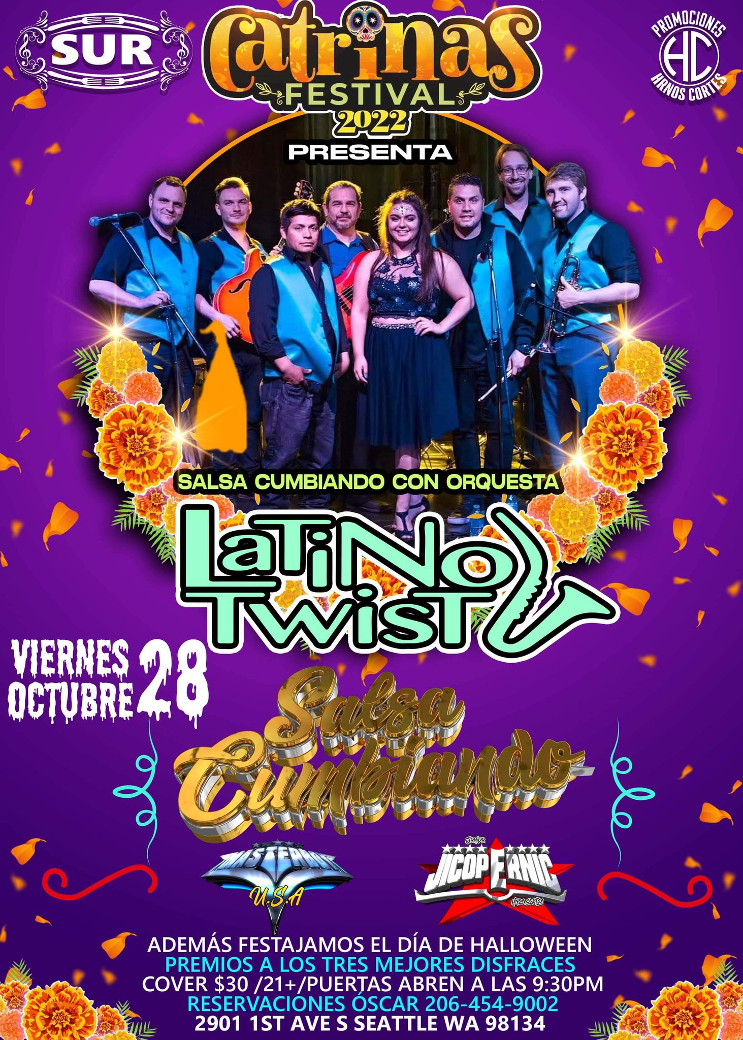Fiesta Sonidera de "Halloween" Salsa Cumbiando con Orquesta Latino Twist en vivo