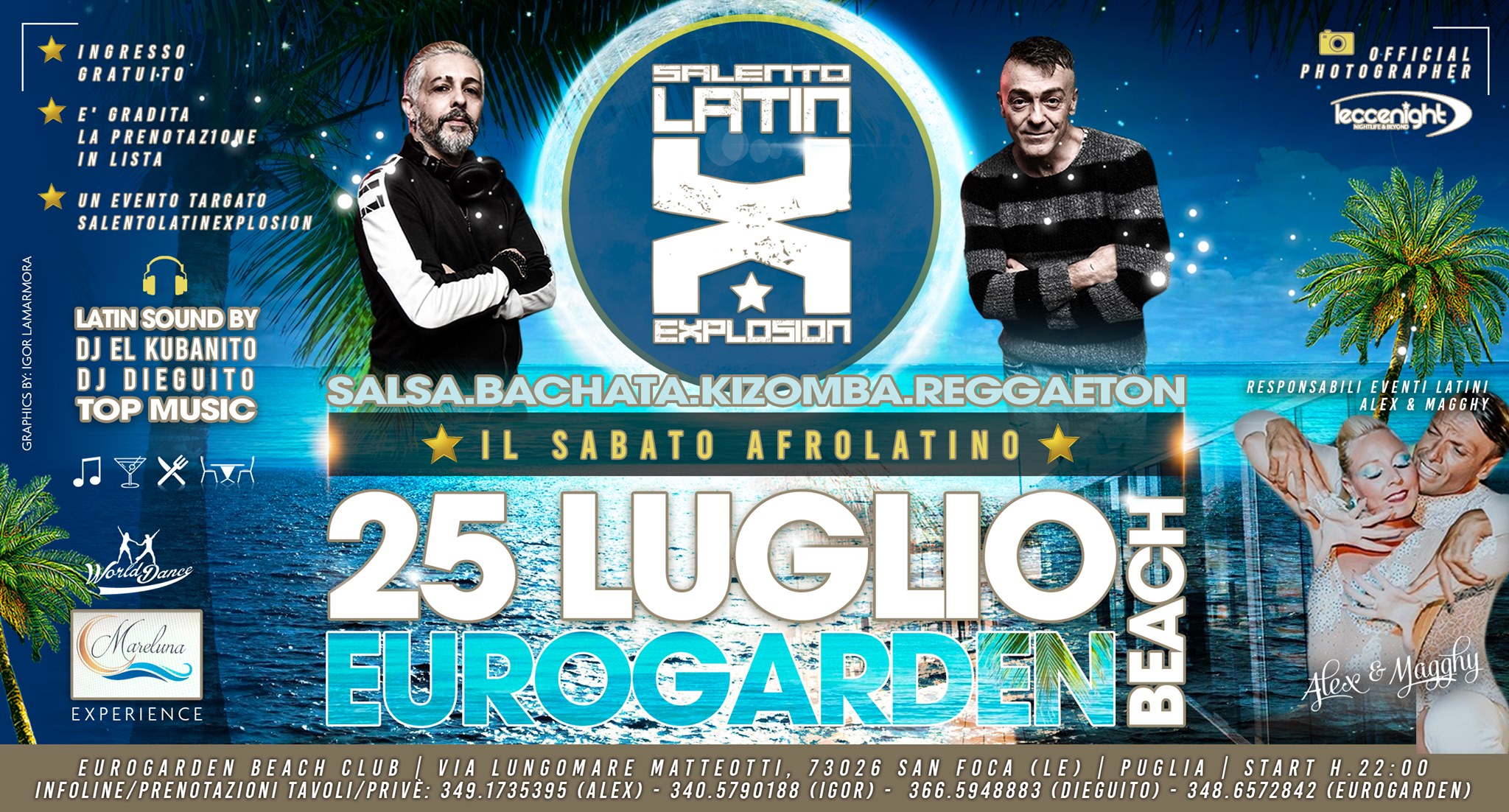 Salentolatinexplosion - Sabato 25 Luglio Eurogarden Beach Club