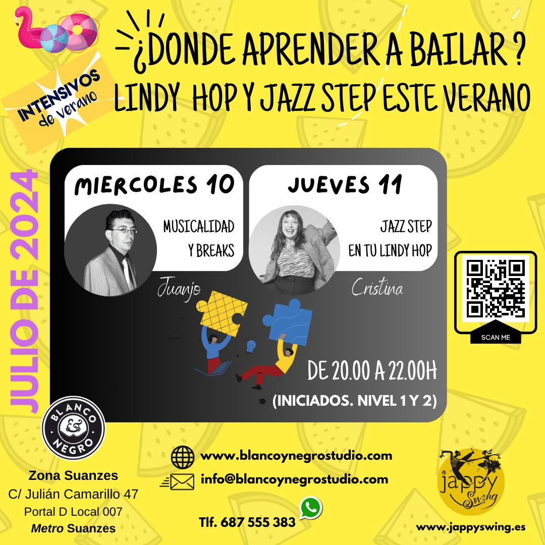 VeraSwing. Intensivos de Verano. Musicalidad Break y Jazz Step para tu Lindy Hop.