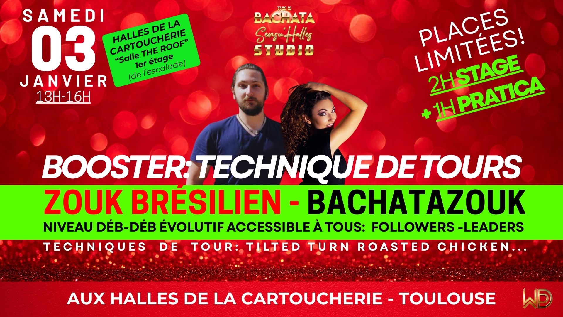 💃🕺STAGE TECHNIQUE DE TOURS Bachatazouk & Zouk B📍Halles de la Cartoucherie