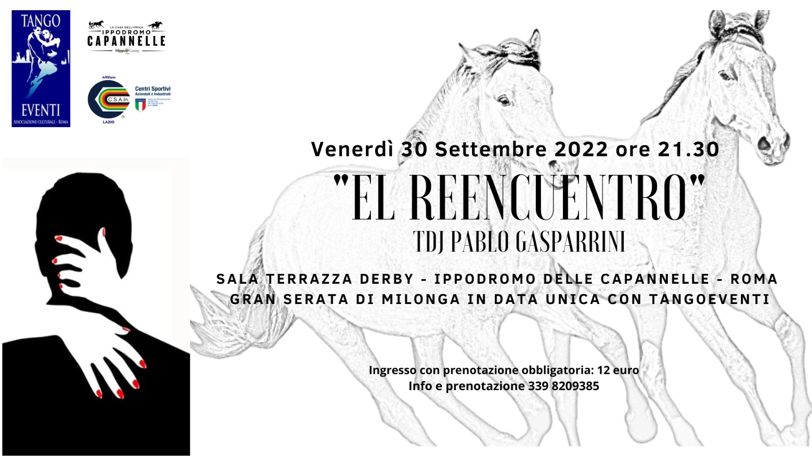 Milonga straordinaria " El Reencuentro"Sala Terrazza Ippodromo delle Capannelle Tdj Pablo Gasparrini