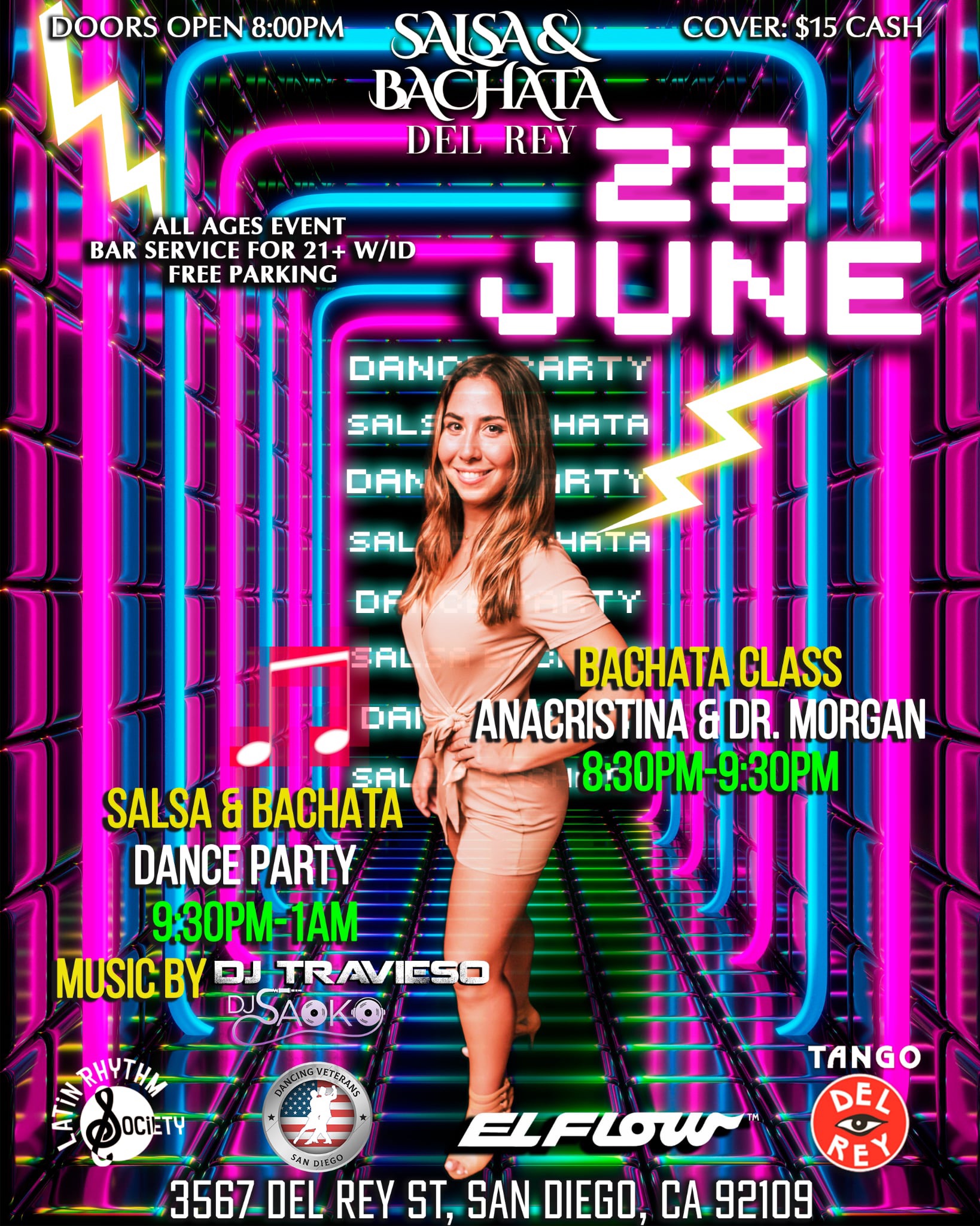 Salsa & Bachata Del Rey Saturday JUNE 28