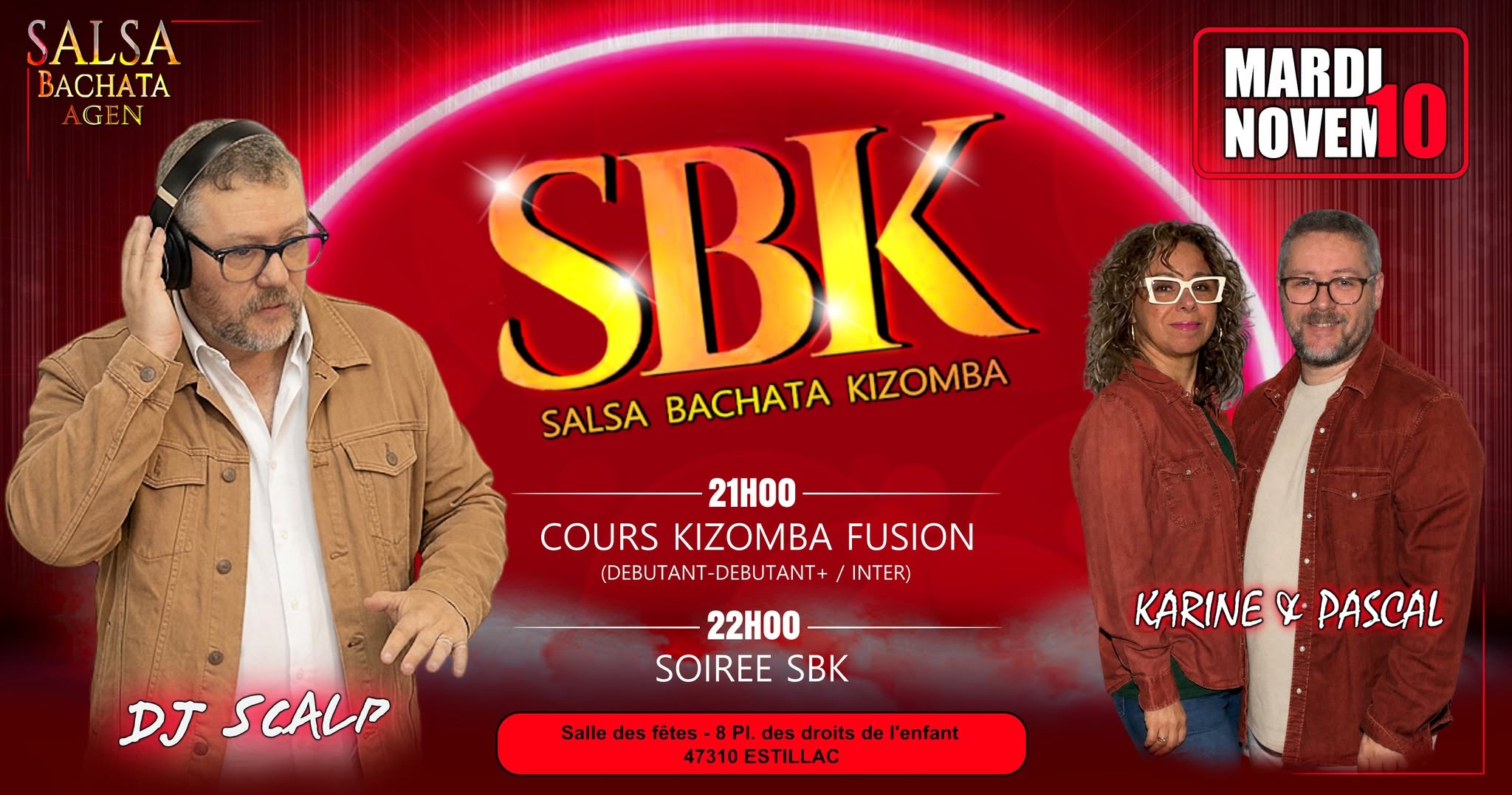 Salsa Bachata Kizomba Agen - Mardi 10 Novembre 2026