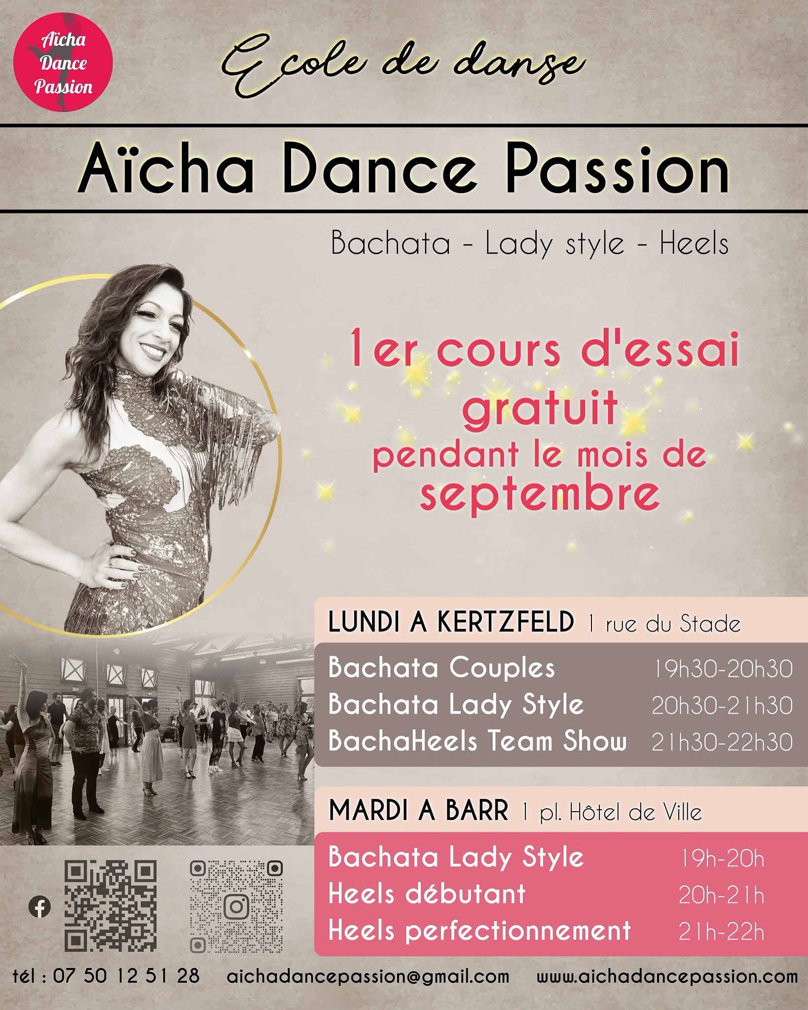 Cours de BACHATA, LADY STYLE et HEELS - Aïcha Dance Passion