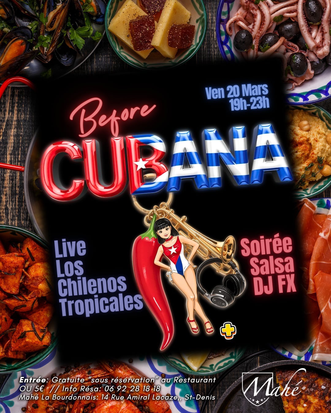 Before Cubana🇨🇺 au Mahé 🎺LIVE + SOIRÉE SALSA🎧