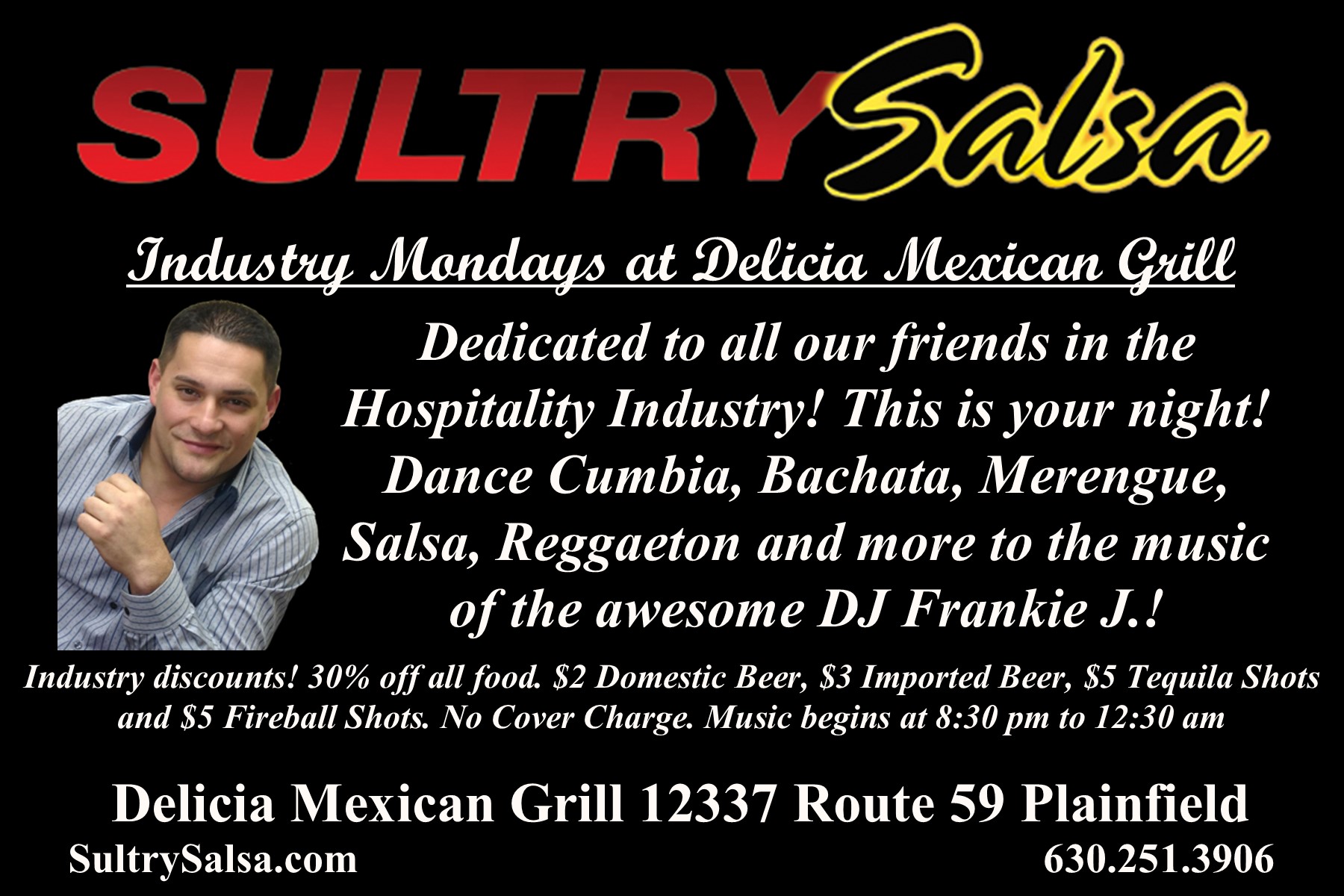 Industry Night Cumbia with DJ Frankie J at Delicia Mexican Grill