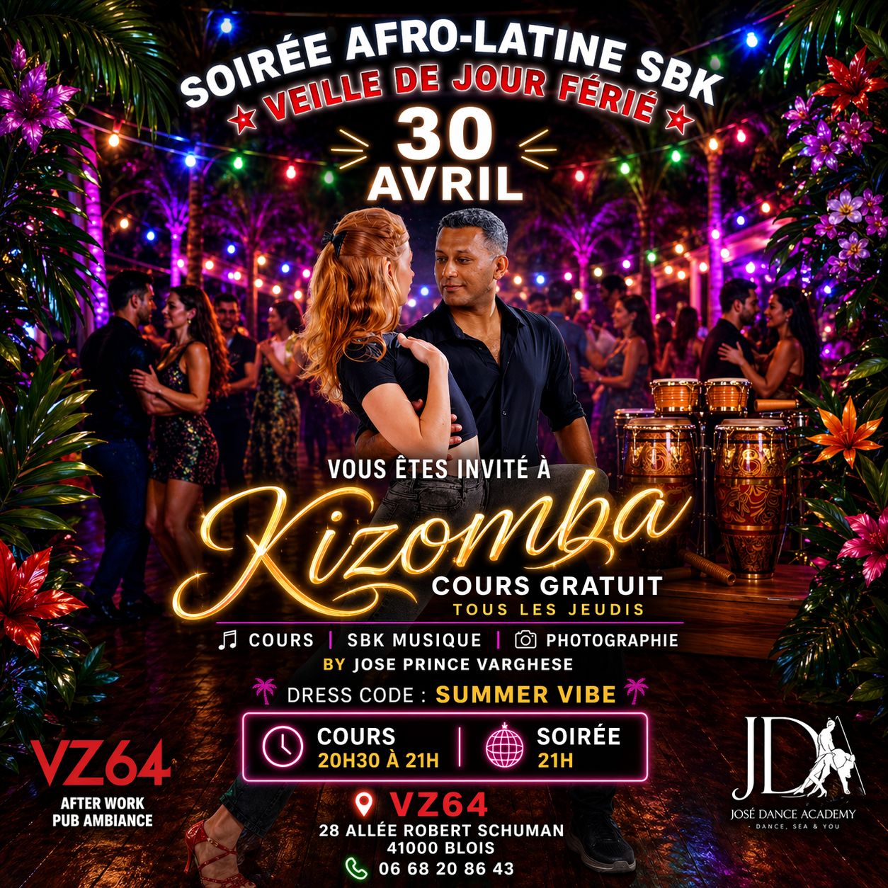 SOIRÉE AFRO LATINE SBK FÉRIÉ SPÉCIALE VZ64 - BLOIS