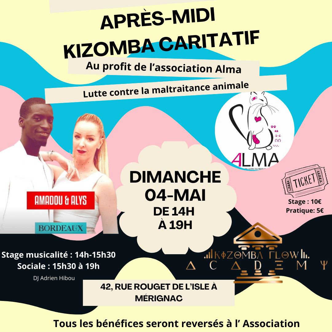 Après-midi Kizomba CARITATIF pour l’Association ALMA PROTECTION ANIMALE