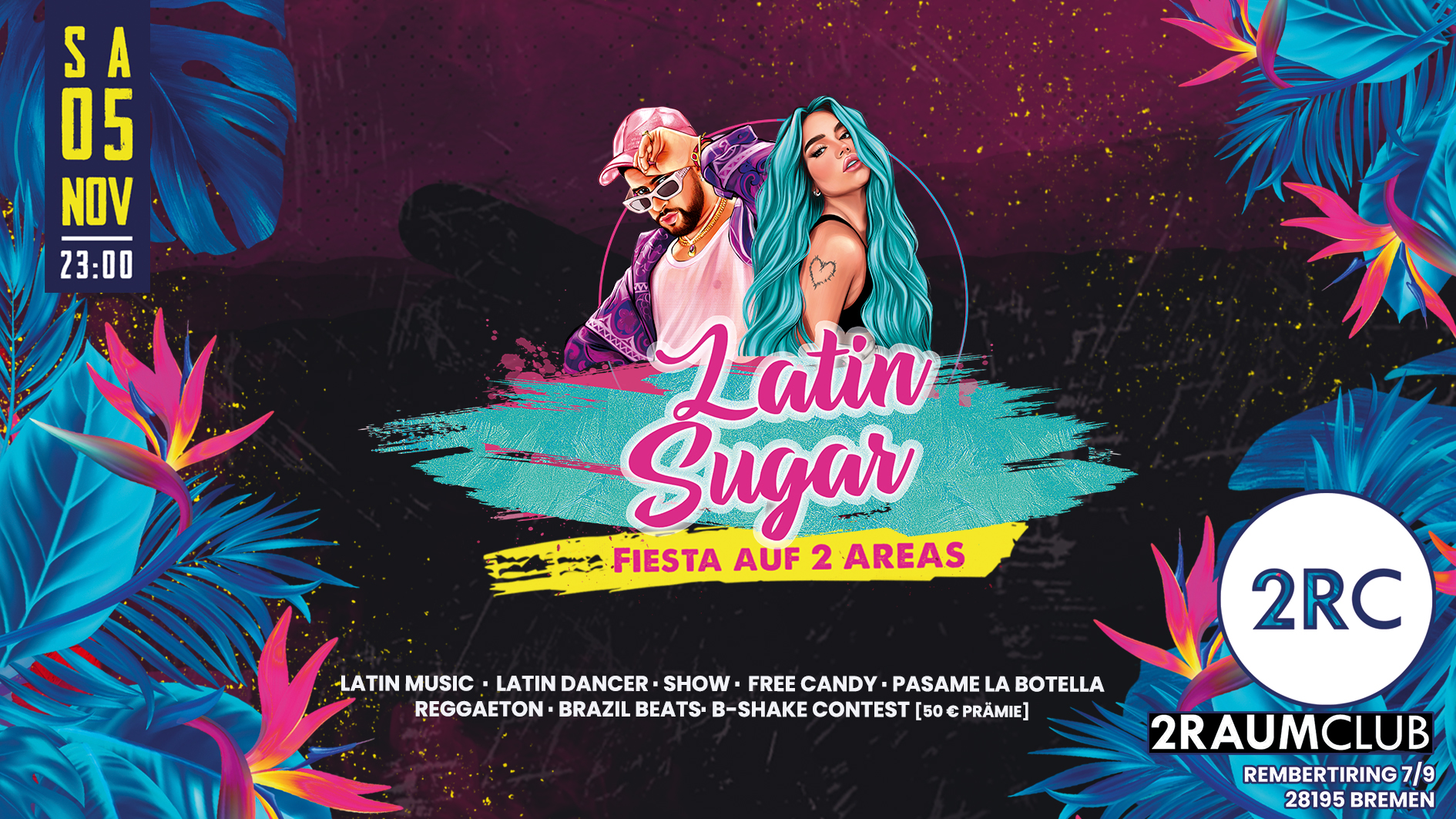 Latin Sugar Auf 2 Areas Im 2RAUM CLUB