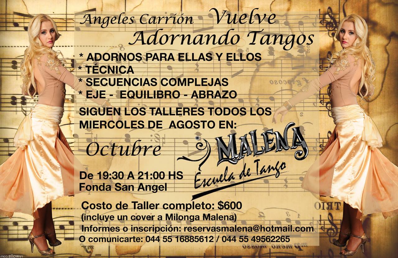 Clases de técnica en Milonga Malena con Angeles Carrión