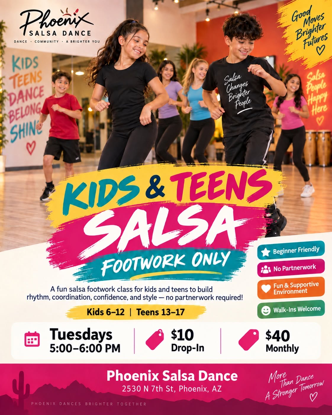 Tuesday Kids & Teens Salsa Footwork Class