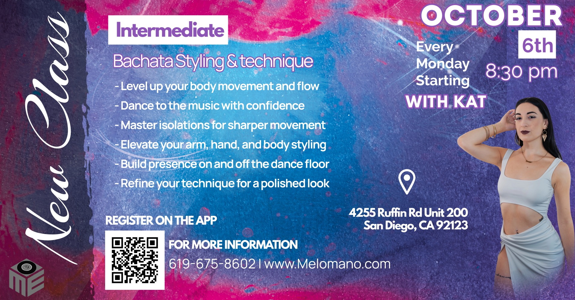 Intermediate Ladies Bachata Fusion Class! Grand Opening 10 6!