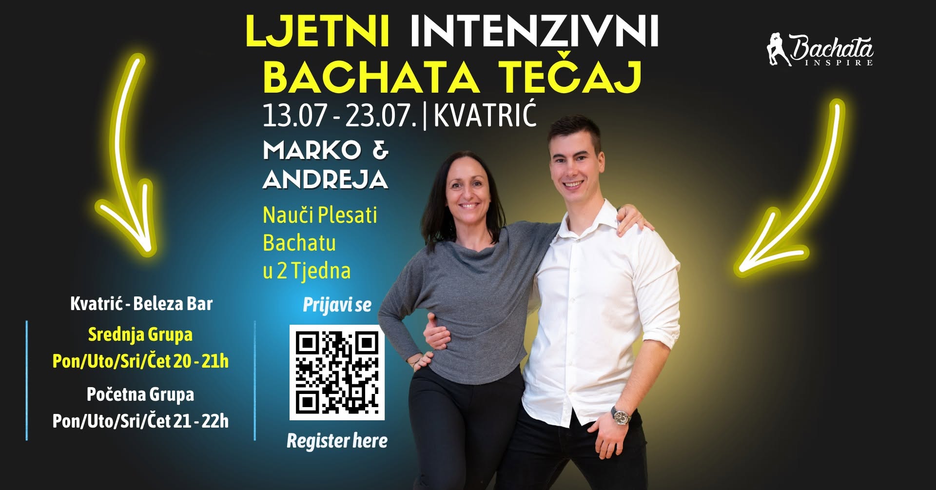 ☀️💃 LJETNI BACHATA TEČAJ 13.07. 23.07. SUPER INTENZIVNI POČETNA & SREDNJA GRUPA 🕺🌴