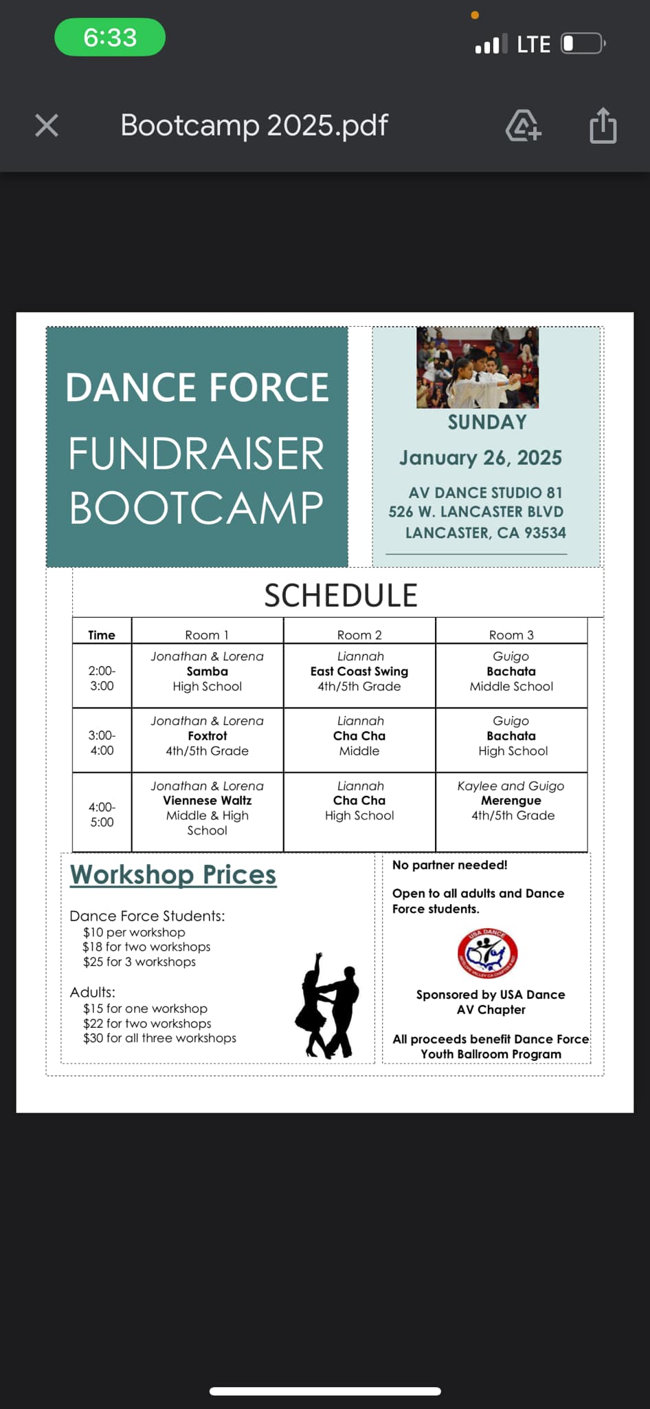 Dance Force Bootcamp and WCS Open J&J