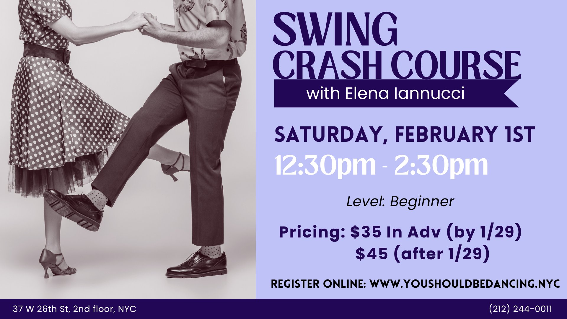 Swing Crash Course w Elena Iannucci @ YSBD