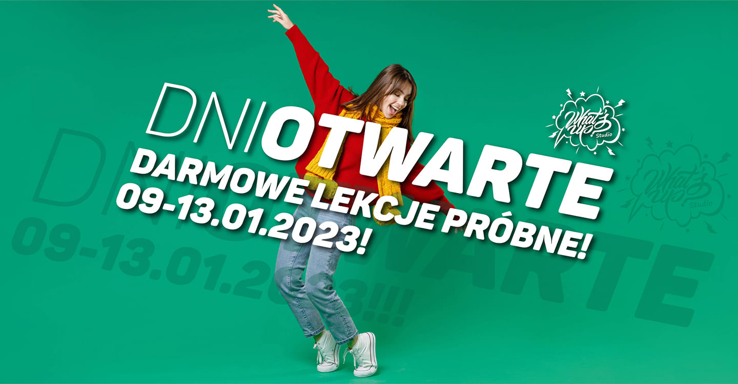 Dni otwarte w What's up? Studio. Tydzień darmowych lekcji próbnych.