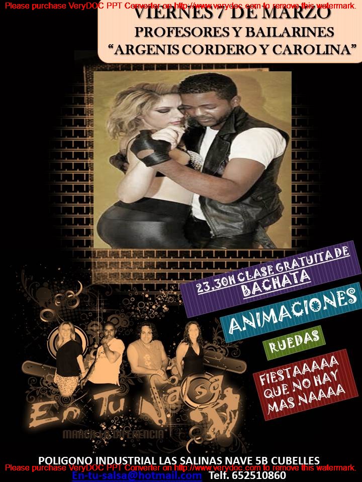 VIERNES 7 DE MARZO ARGENIS Y CAROLINA EN TU SALSA!!