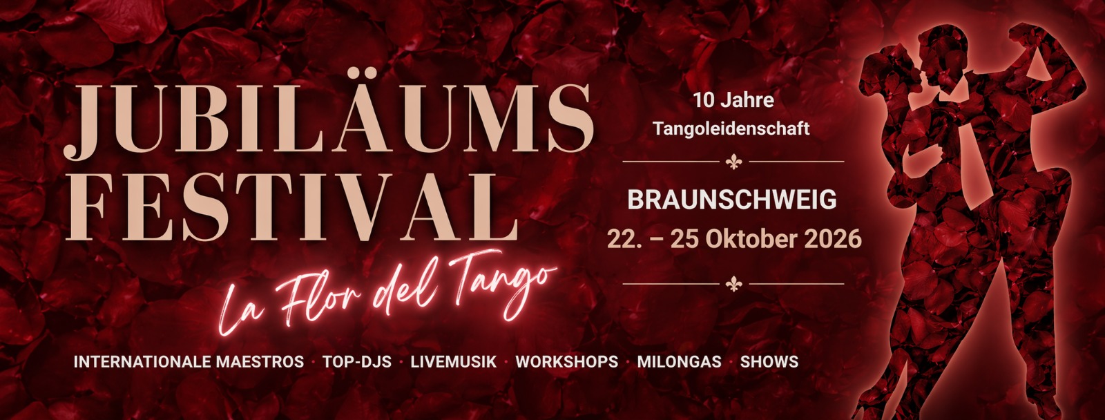 Save the Date! 10 Jahre Tangoleidenschaft Jubiläum - Workshops, Milongas, Shows und Live-Musik