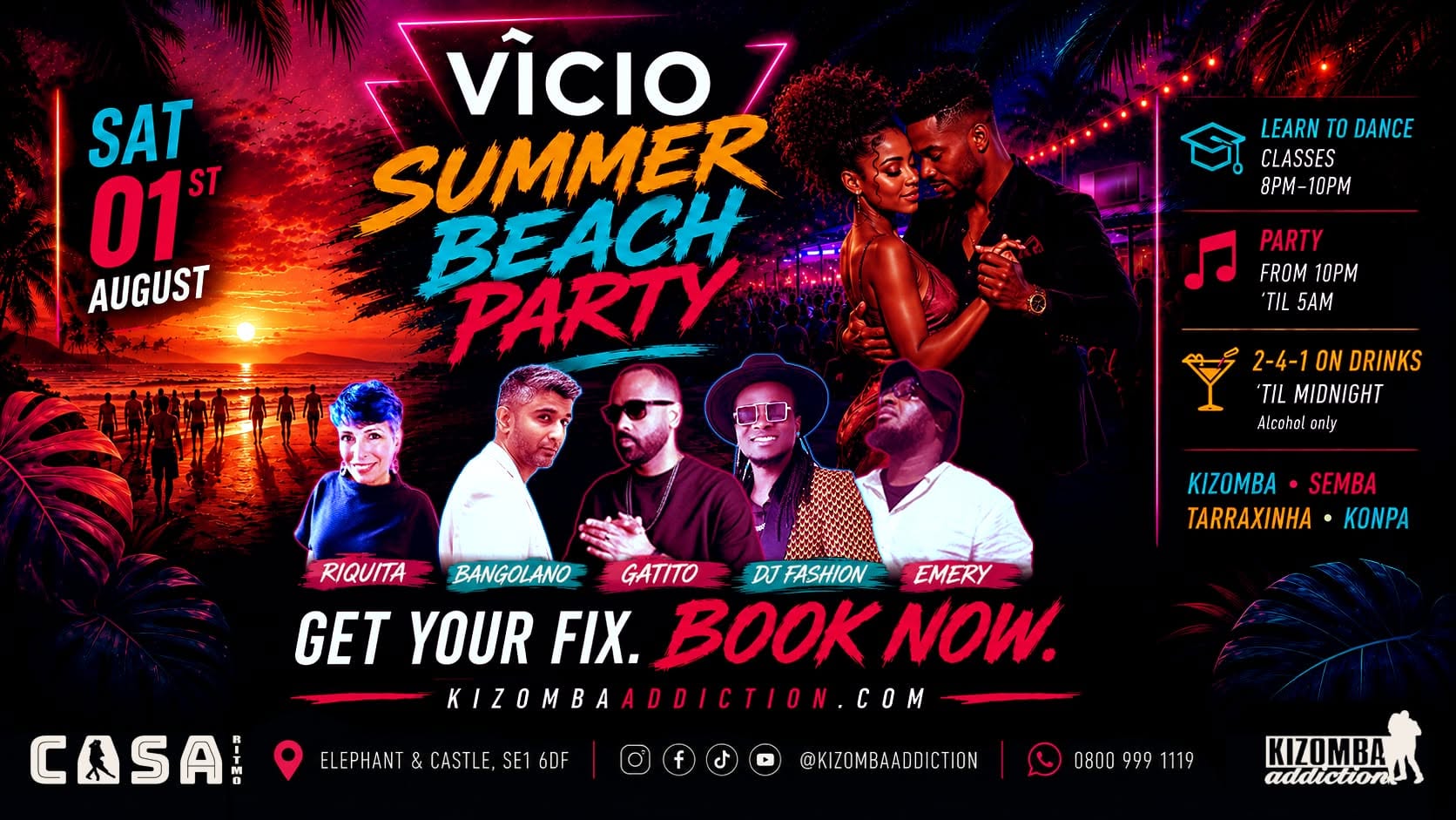 Vício Summer Beach Edition Kizomba Classes & Party Until 5AM