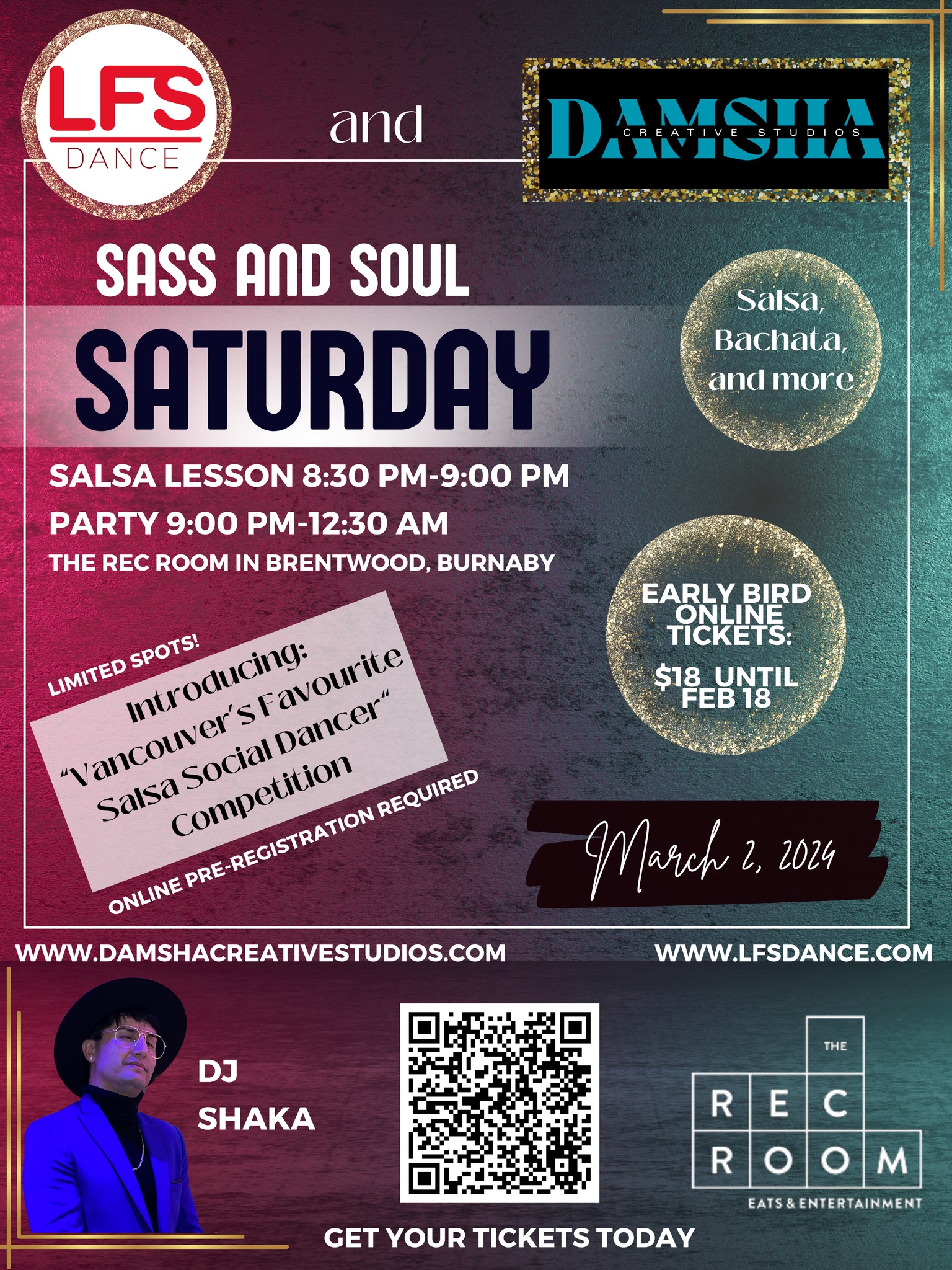Sass and Soul Saturday Latin Social - With "Vancouver's Favourite Salsa Social Dancer" Competition