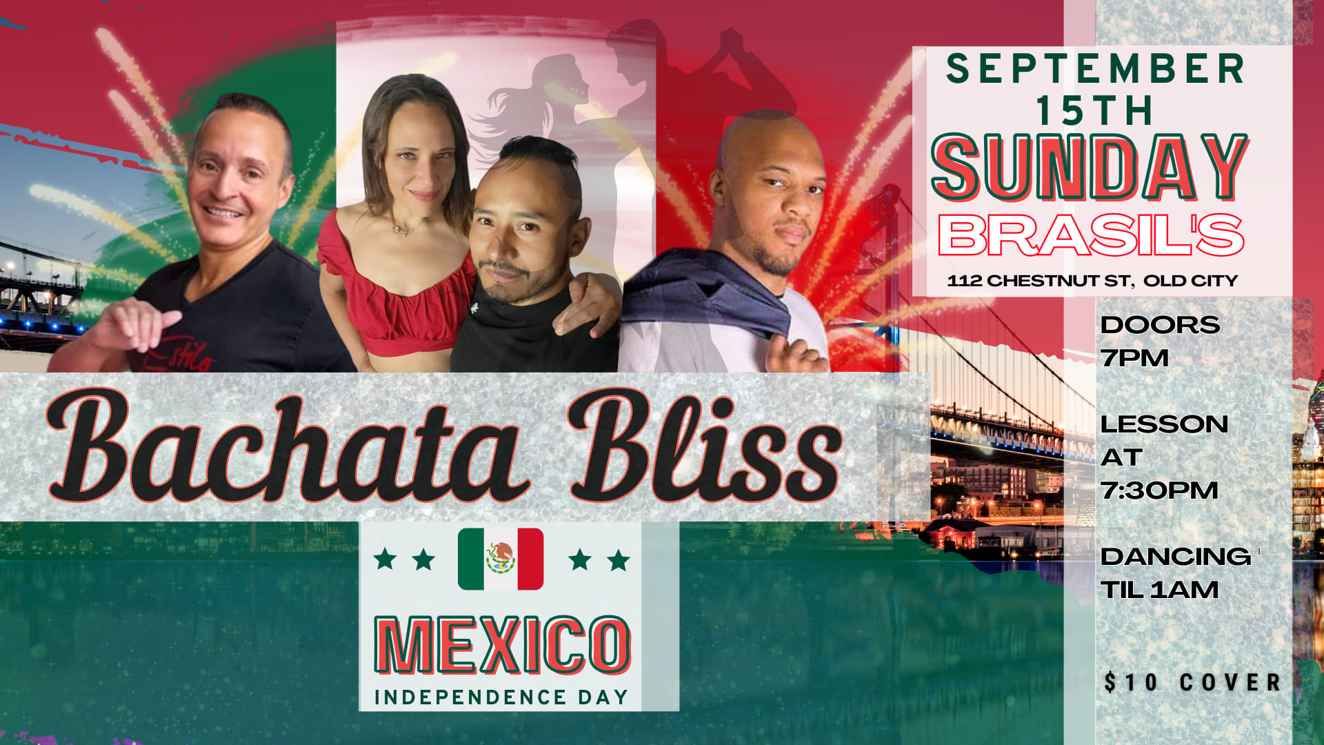 Sunday Bachata Bliss @ BRASILS’S Mexico 🇲🇽 Independence Day