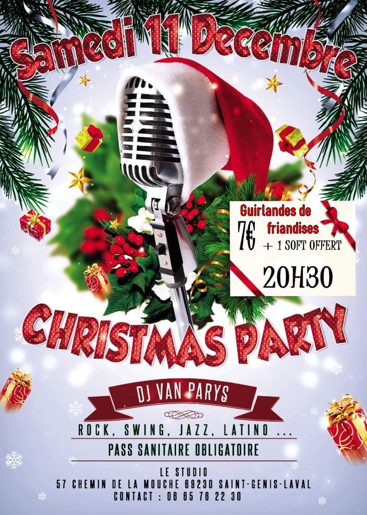 Fêter NOEL au Studio Dj Van Parys -JAZZ ROCK SWING LATINO avec1 Soft et Friandises 7euros