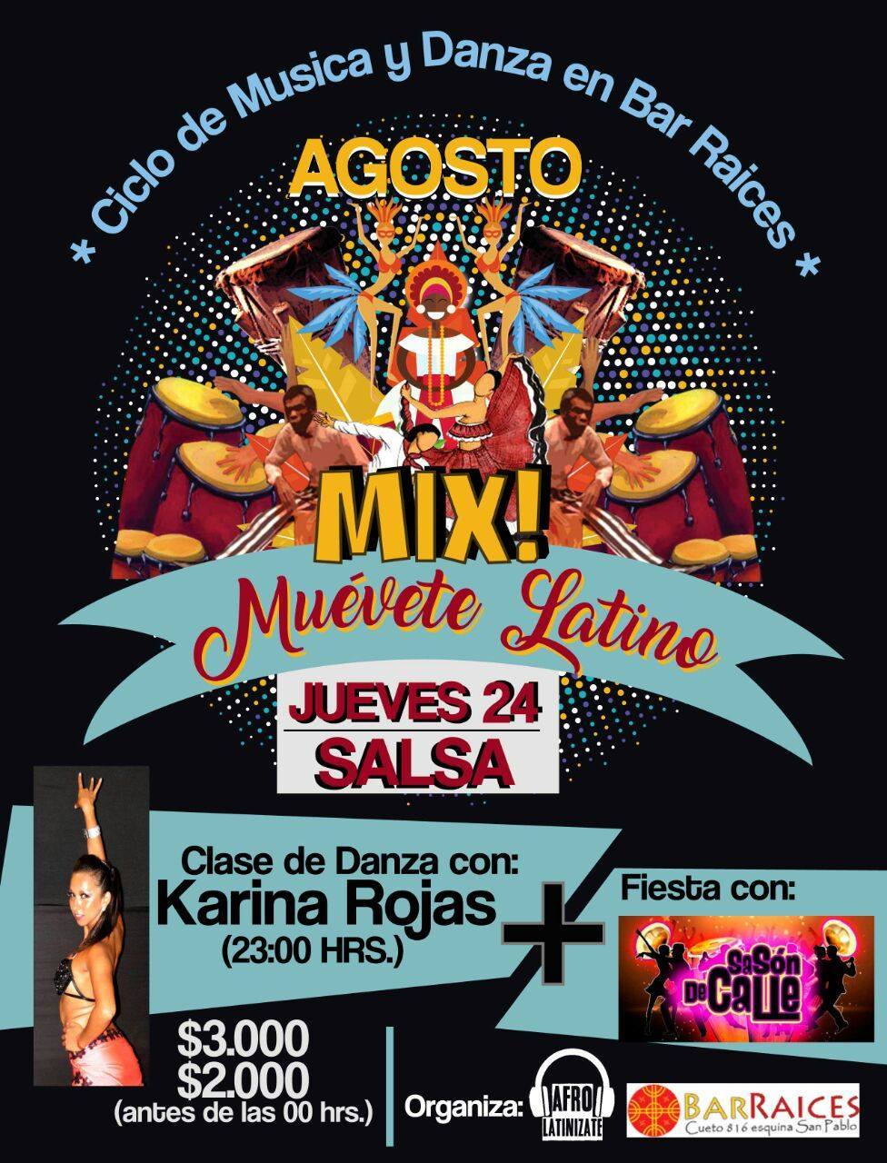 SALSA en Bar Raíces con LaKari y SASÓN De CALLE, Afrolatinizate!