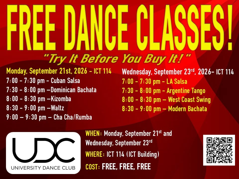 UDC "Try it Before you Buy it!" FREE Dance Classes - Part II (September 23rd)