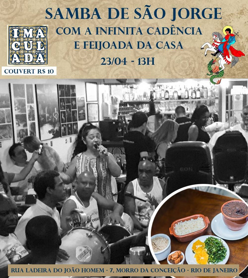 Feijoada e Roda de Samba Infinita Feriado de São Jorge