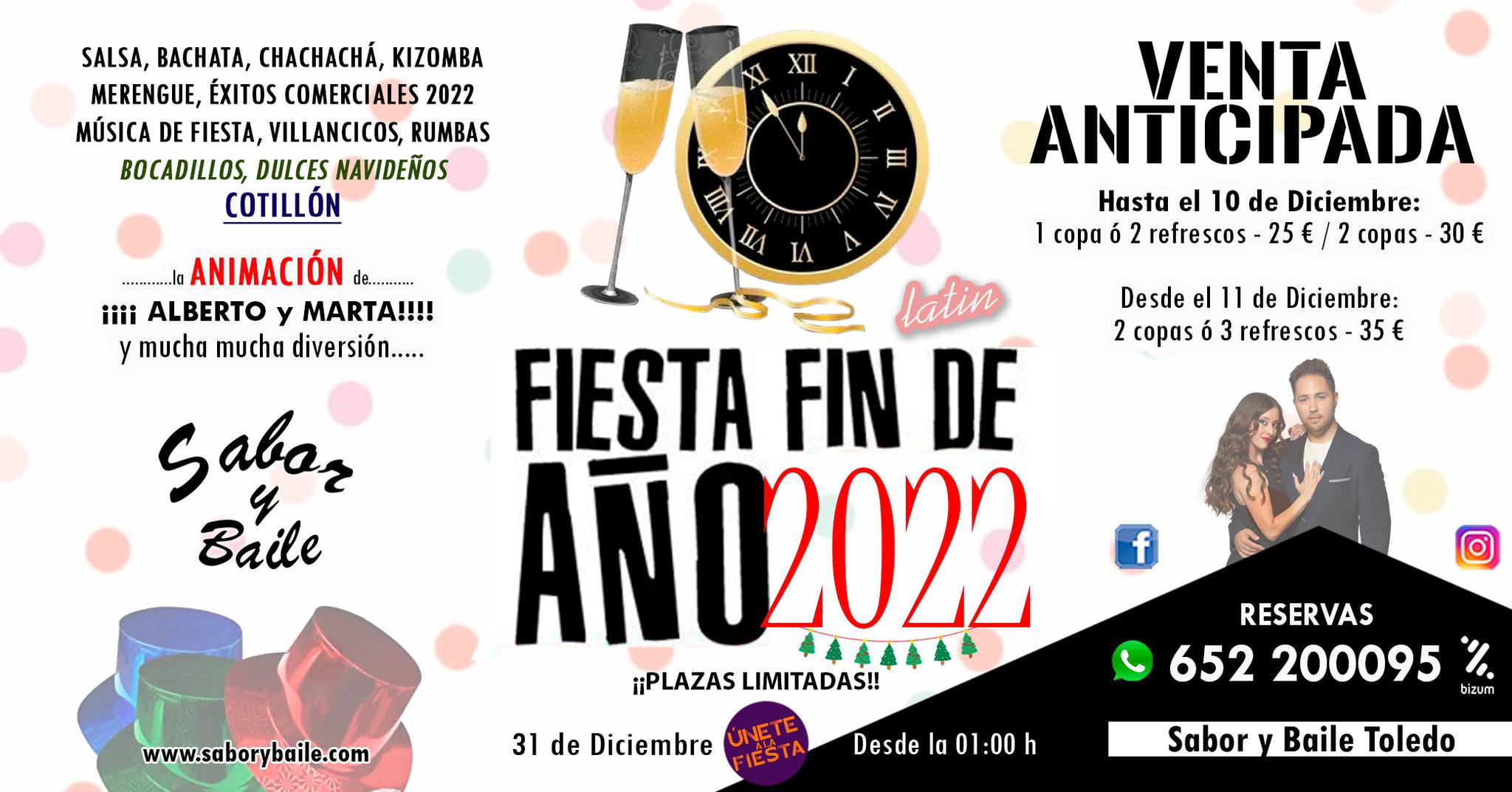 Fiesta Fin de Año 2022 en Sabor y Baile Toledo
