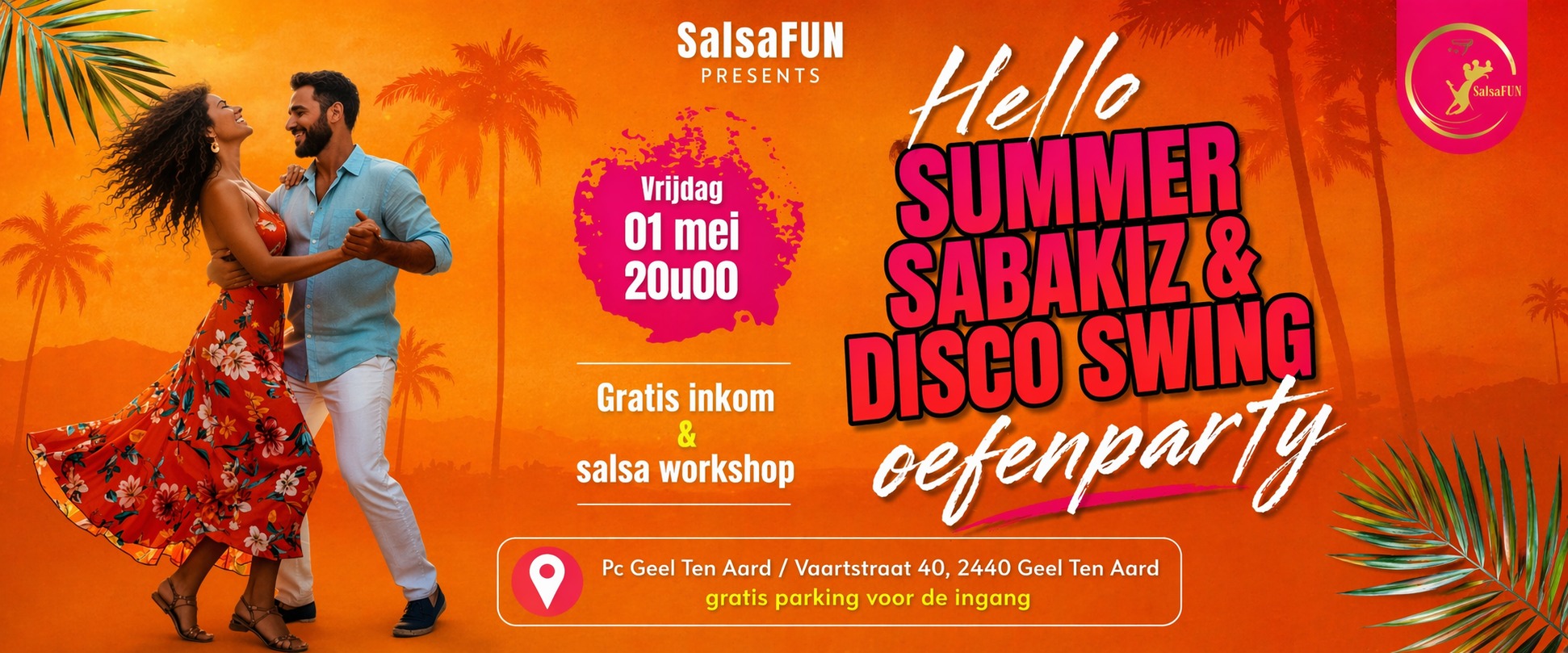 SaBaKiz - Disco oefenavond met GRATIS SALSA workshop - Geel Ten Aard!