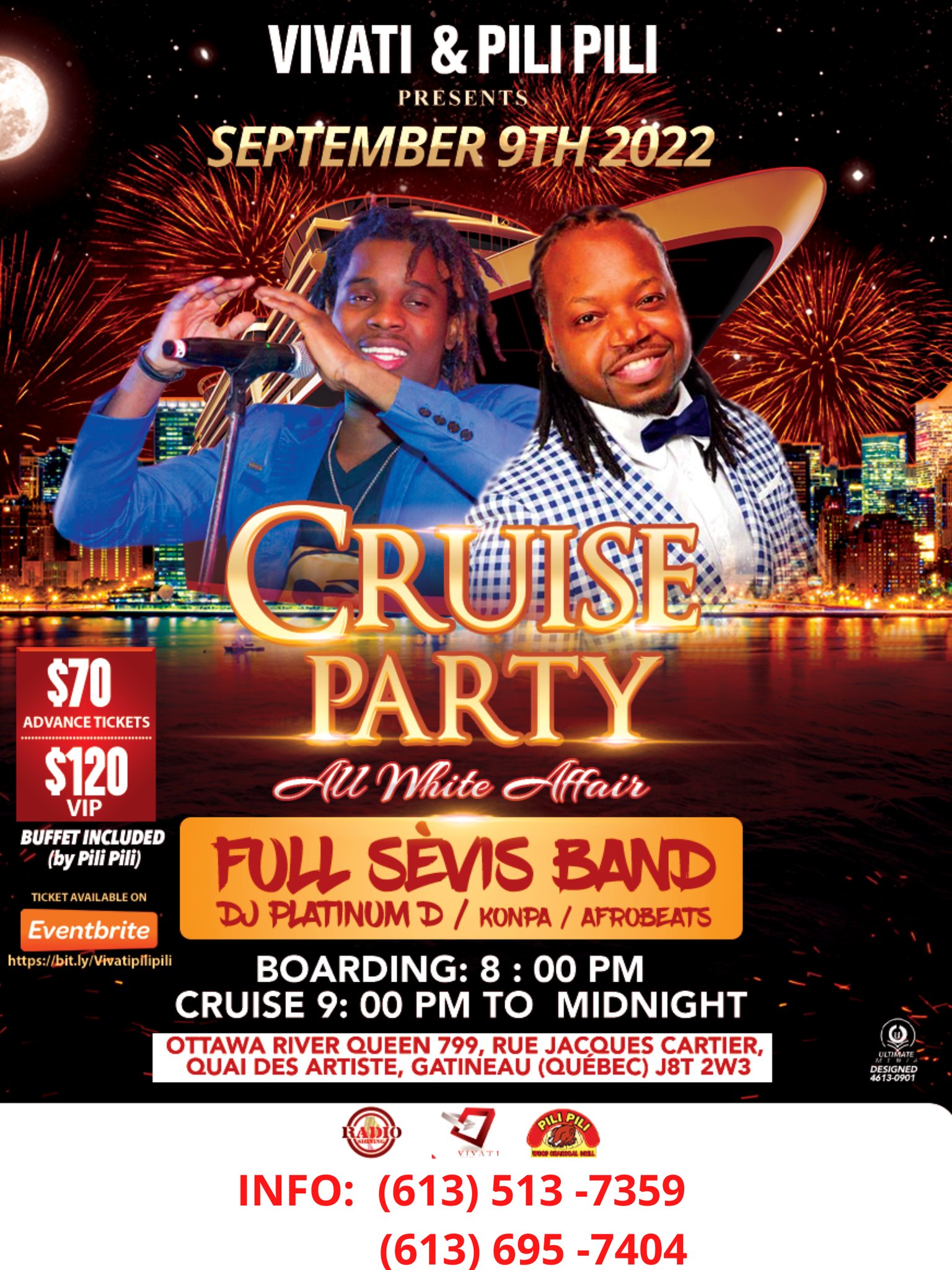 ALL WHITE CRUISE PARTY BY VIVATI CLOTHING AND PILI PILI RESTAURANT