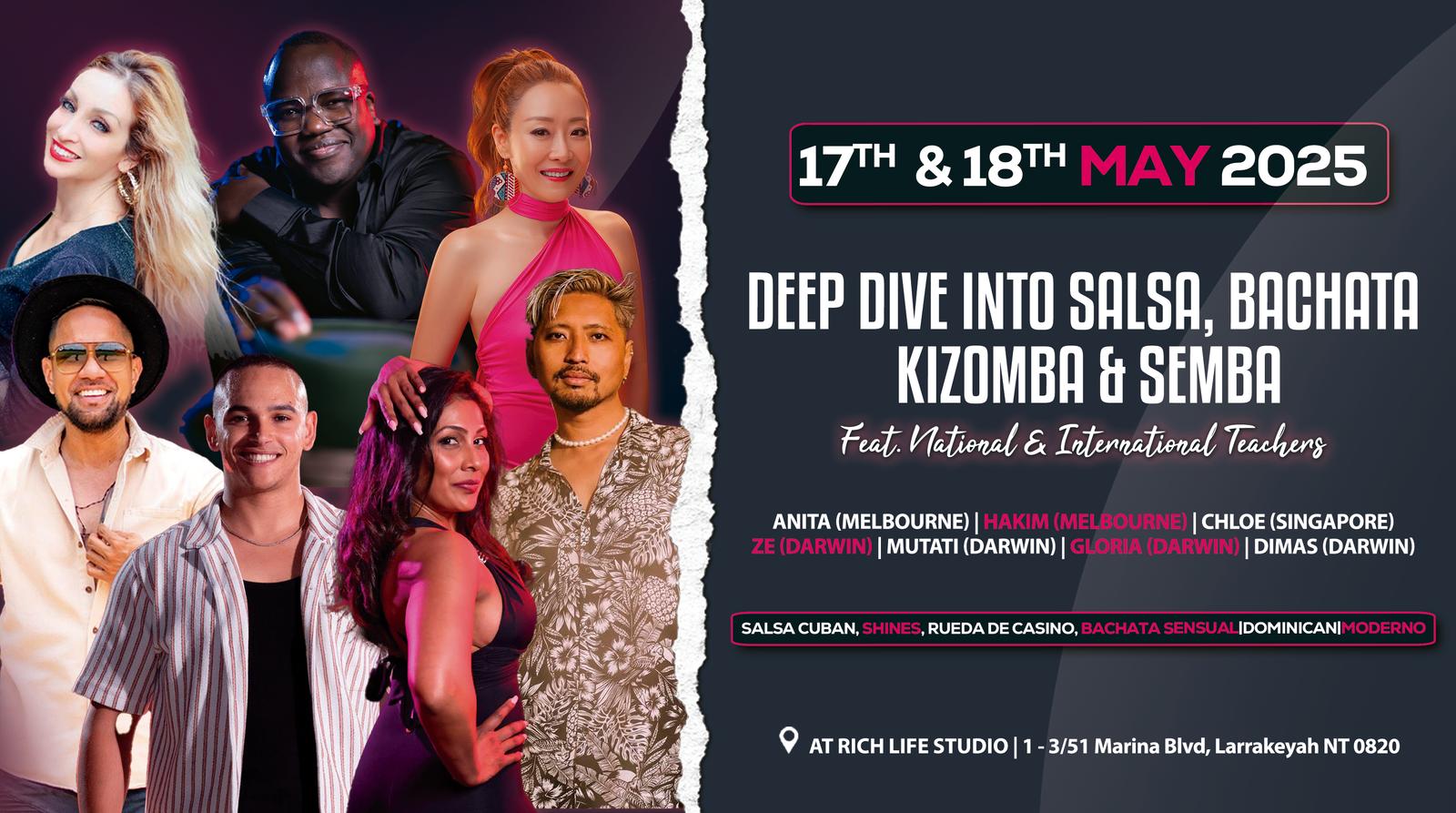 DEEP DIVE INTO SALSA, BACHATA, KIZOMBA & SEMBA FEATURING INTERNATIONAL & NATIONAL ARTISTS