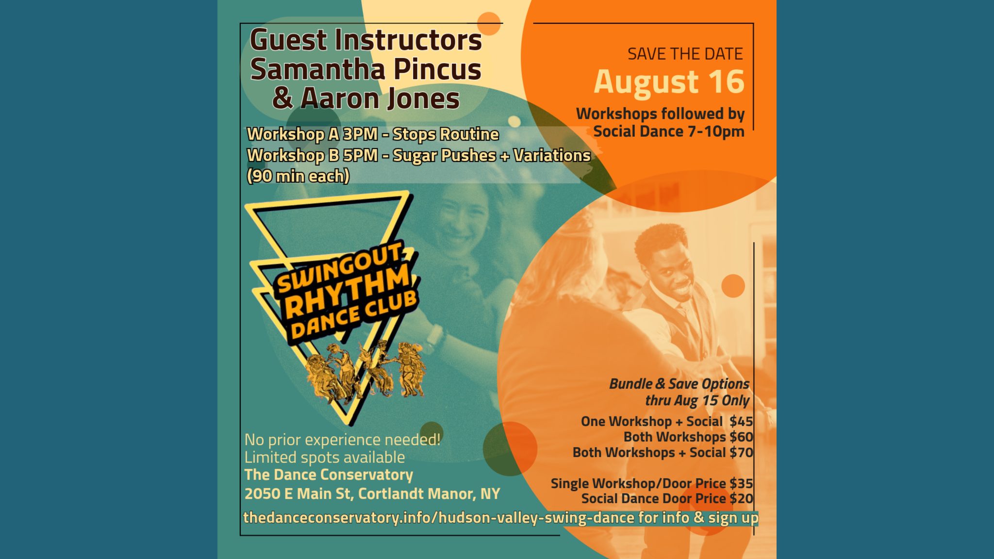 Guest Instructor Workshops + Monthly Swing Dance w SRDC at TDC