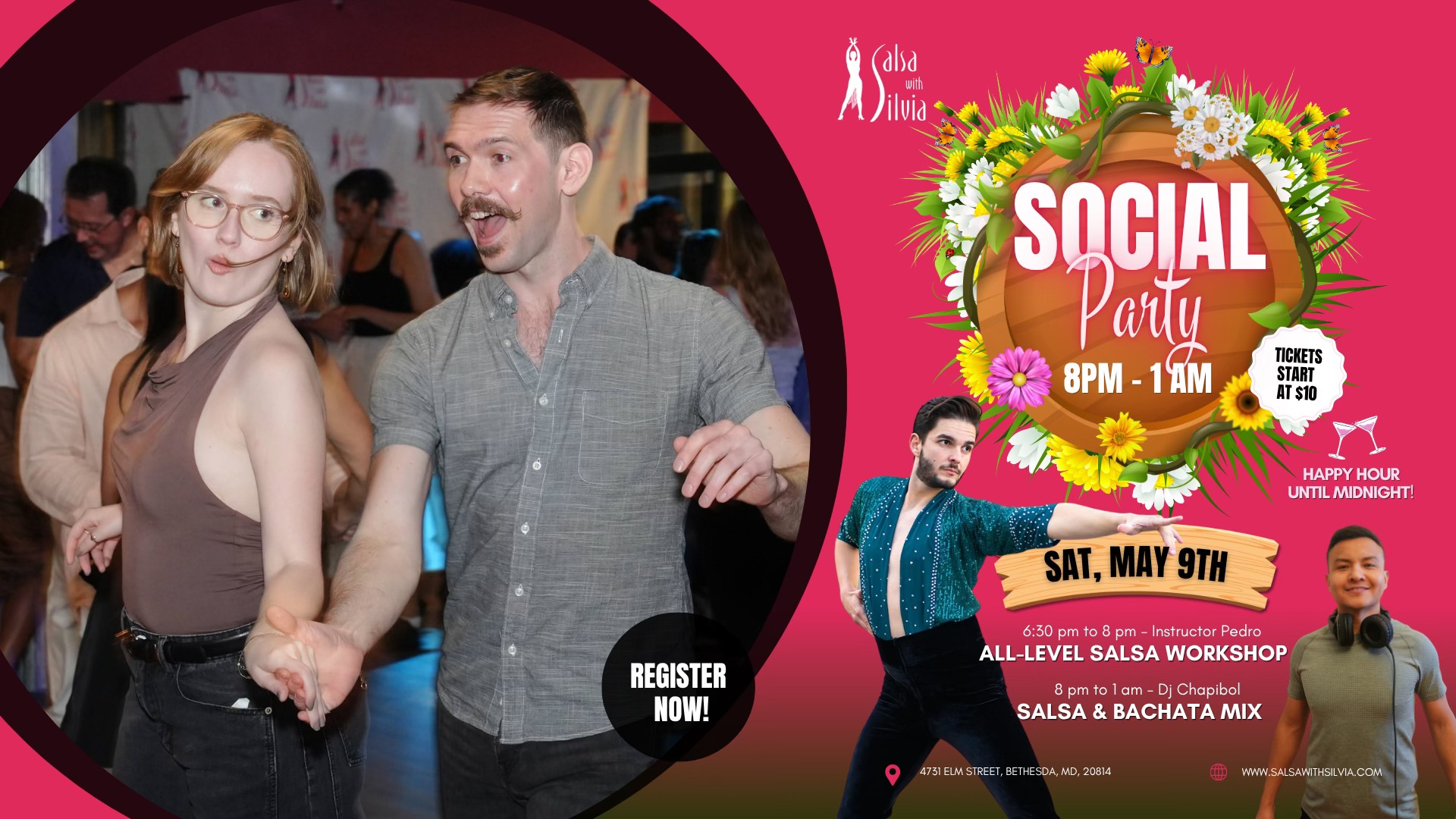 Monthly Social Party (8 pm - 1 am) + 2-Hr All Lvl Workshop with Pedro (6:30 pm - 8 pm)