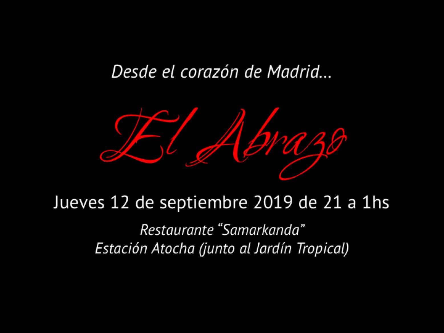 Milonga ¨El Abrazo¨ jueves 12 de septiembre 2019