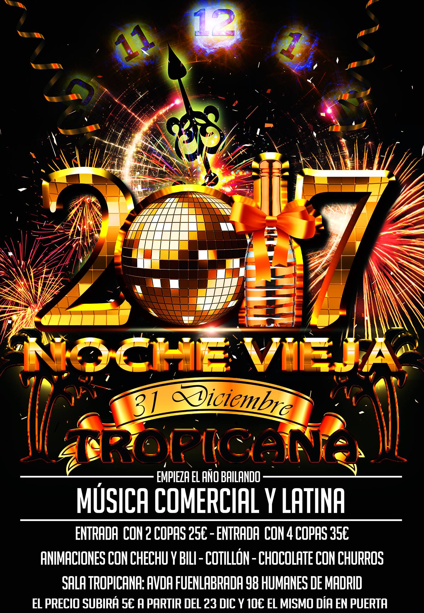 Noche vieja Tropicana sesión mixta Latina y Comercial