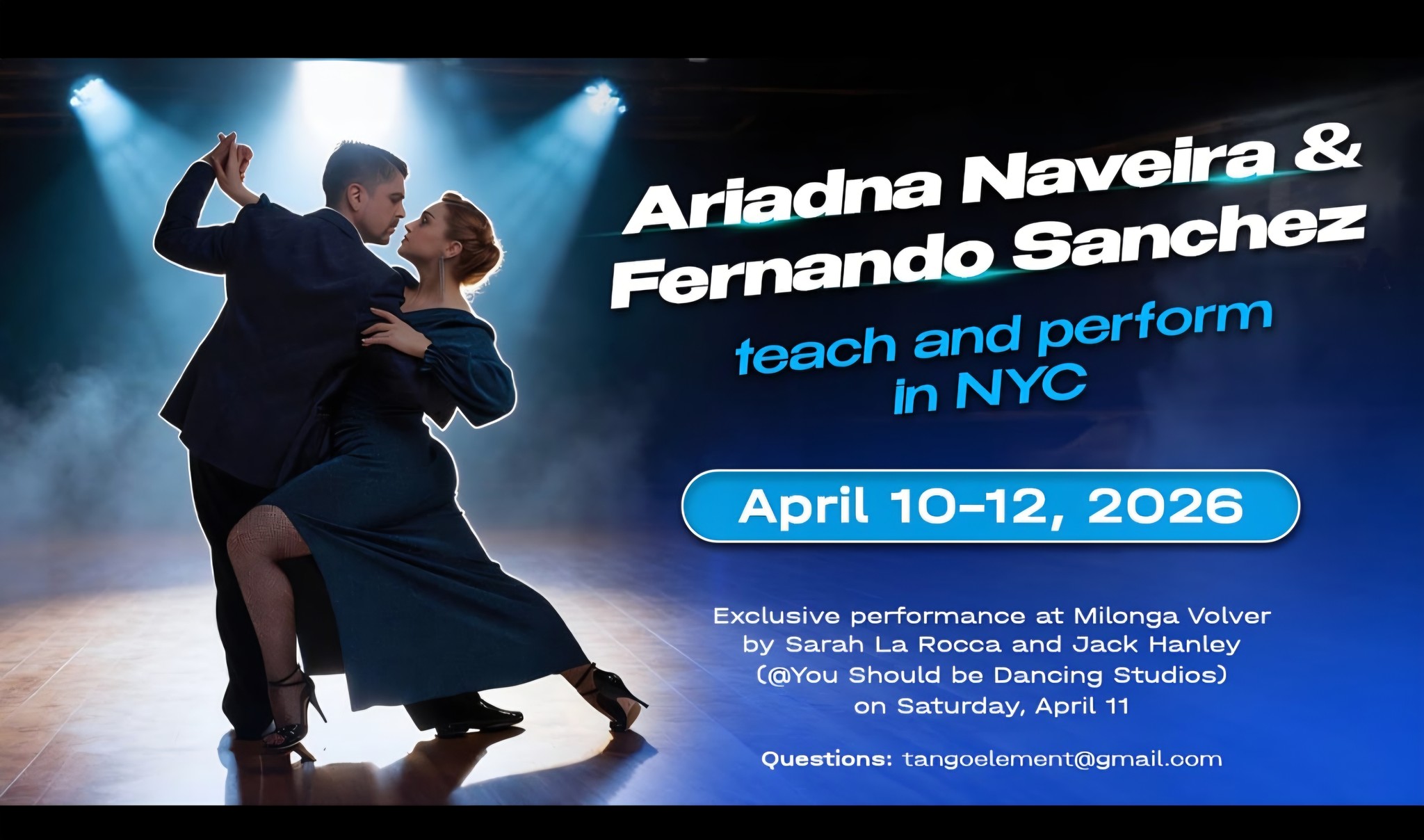 Ariadna Naveira & Fernando Sanchez Teach and Perform in NYC 2026