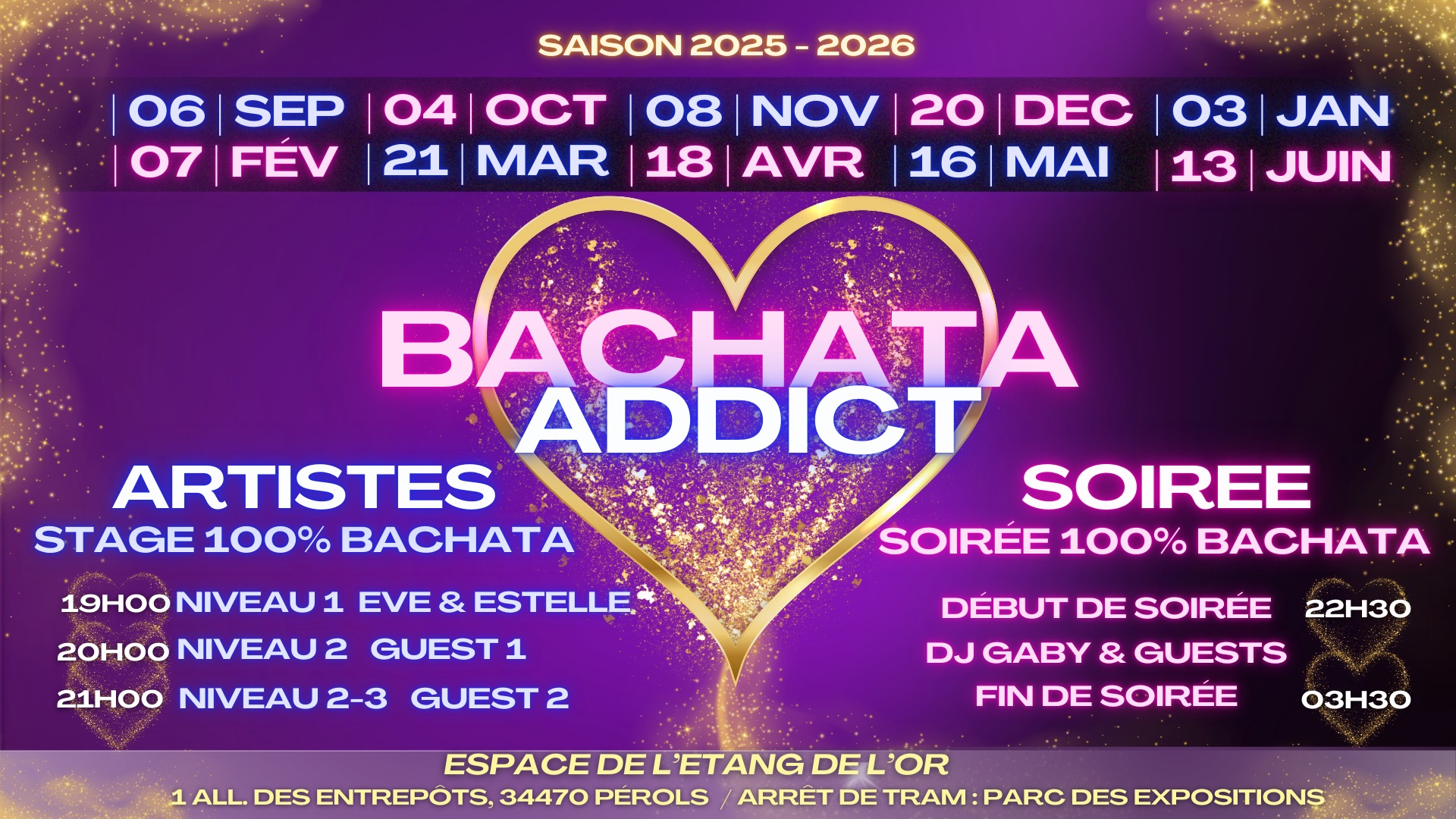 ❤️🔥❤️🔥BACHATA ADDICT❤️🔥❤️🔥 La Mensuelle Stage + Soirée 100% BACHATA de Montpellier