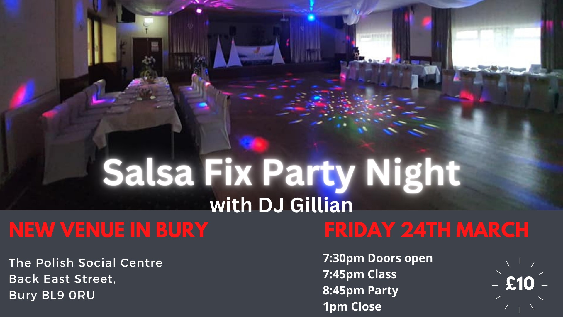 NEW VENUE! Salsa Fix Party night in Bury Friday 24th March